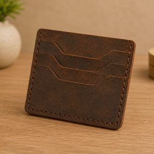 Handmade Card Holder | Mini Wallet | Goat Pull up Leather Card Holder