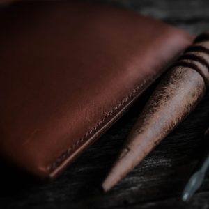 Handmade leather goods detail